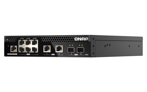 Qnap QSW-M2106R-2S2T, 6 port 2.5Gbps, 2 ports 10GbE SFP+, 2 ports 10GbE RJ45 , managed switch, half-rackmount design Qnap QSW-M2106R-2S2T, 6 port 2.5Gbps, 2 ports 10GbE SFP+, 2 ports 10GbE RJ45 , managed switch, half-rackmount design
