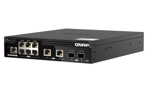 Qnap QSW-M2106R-2S2T, 6 port 2.5Gbps, 2 ports 10GbE SFP+, 2 ports 10GbE RJ45 , managed switch, half-rackmount design Qnap QSW-M2106R-2S2T, 6 port 2.5Gbps, 2 ports 10GbE SFP+, 2 ports 10GbE RJ45 , managed switch, half-rackmount design