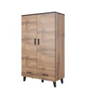 Cama MEBLE Szafa LOTTA 2D2S wotan + czarny mat