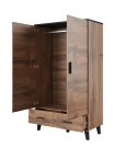 Cama MEBLE Szafa LOTTA 2D2S wotan + czarny mat
