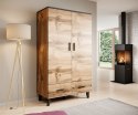 Cama MEBLE Szafa LOTTA 2D2S wotan + czarny mat