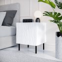 Cama MEBLE Szafka nocna 2szt. JUNGLE 53,5x40,5x44 biały mat + czarne nóżki