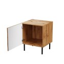 Cama MEBLE Szafka nocna 2szt. JUNGLE 53,5x40,5x44 dąb wotant + czarne nóżki