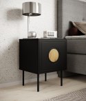 Cama MEBLE Szafka nocna 2szt. PALAZZO 44,5x40x59 czarny + dąb craft