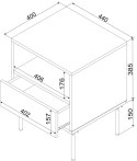 Cama MEBLE Szafka nocna 2szt TRESSE 44x40x53 kaszmir mat