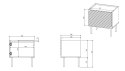 Cama MEBLE Szafka nocna ONDA 2szt. 50x40x54 czarny