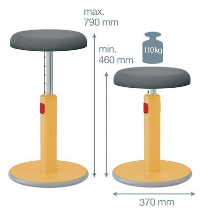 LEITZ Ergonomiczny stołek ERGO COSY, żółty LEITZ Ergonomiczny stołek ERGO COSY, żółty