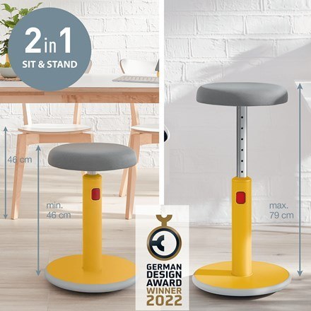 LEITZ Ergonomiczny stołek ERGO COSY, żółty LEITZ Ergonomiczny stołek ERGO COSY, żółty