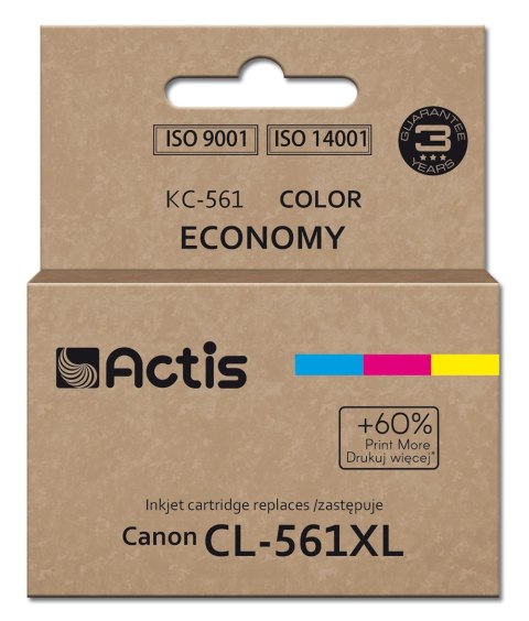 Actis KC-561 Tusz (zamiennik Canon CL-561XL; Supreme; 18 ml; czerwony, niebieski, żółty). Drukuje więcej o 60% względem OEM. Actis KC-561 Tusz (zamiennik Canon CL-561XL; Supreme; 18 ml; czerwony, niebieski, żółty). Drukuje więcej o 60% względem OEM.