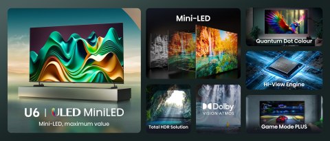 Telewizor Hisense 75U6NQ QLED 75" 4K Ultra HD VIDAA Dolby Atmos DVB-T2 Szary Telewizor Hisense 75U6NQ QLED 75" 4K Ultra HD VIDAA Dolby Atmos DVB-T2 Szary