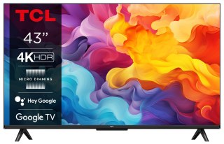 Telewizor TCL 43P655 LED 43'' 4K Ultra HD Google TV Dolby Vision DVB-T2 Czarny