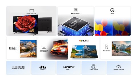 Telewizor TCL 65P7K QLED 65'' 4K Ultra HD Google TV Dolby Atmos DVB-T2 Metaliczny Telewizor TCL 65P7K QLED 65'' 4K Ultra HD Google TV Dolby Atmos DVB-T2 Metaliczny