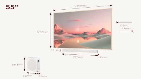 Telewizor TCL NXTFrame 55A300 PRO QLED 55'' 4K Ultra HD 144Hz Google TV Dolby Vision IQ Biały Telewizor TCL NXTFrame 55A300 PRO QLED 55'' 4K Ultra HD 144Hz Google TV Dolby Vision IQ Biały