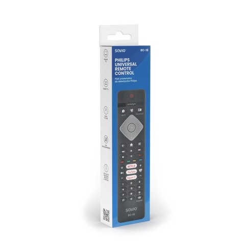 SAVIO PILOT UNIWERSALNY/ZAMIENNIK DO TV PHILIPS, SMART TV, RC-16 SAVIO PILOT UNIWERSALNY/ZAMIENNIK DO TV PHILIPS, SMART TV, RC-16