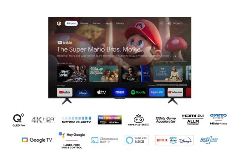 Telewizor TCL 85C655 QLED 85'' 4K Ultra HD Google TV Dolby Atmos DVB-T2 Czarny (WYPRZEDAŻ) Telewizor TCL 85C655 QLED 85'' 4K Ultra HD Google TV Dolby Atmos DVB-T2 Czarny (WYPRZEDAŻ)