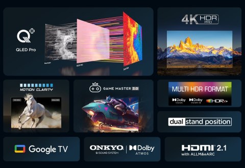Telewizor TCL 85C655 QLED 85'' 4K Ultra HD Google TV Dolby Atmos DVB-T2 Czarny (WYPRZEDAŻ) Telewizor TCL 85C655 QLED 85'' 4K Ultra HD Google TV Dolby Atmos DVB-T2 Czarny (WYPRZEDAŻ)
