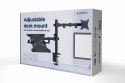 GEMBIRD GEMBIRD BIURKOWE REGULOWANE RAMIĘ/UCHWYT Z RAMIENIEM NA MONITOR I PODSTAWKĄ NA NOTEBOOKA 17-32, 100X100MM, DO 9KG