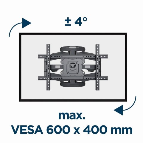 GEMBIRD UCHWYT ŚCIENNY REGULOWANY LCD 32"-75" VESA MAX 600 X 400MM, DO 45KG GEMBIRD UCHWYT ŚCIENNY REGULOWANY LCD 32"-75" VESA MAX 600 X 400MM, DO 45KG