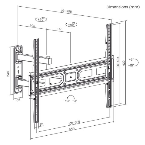 MACLEAN UCHWYT DO TELEWIZORA 37-70" 35KG MAX VESA 600X400 MC-798N MACLEAN UCHWYT DO TELEWIZORA 37-70" 35KG MAX VESA 600X400 MC-798N
