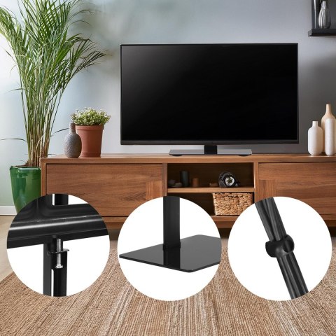 MACLEAN UNIWERSALNY STOJAK DO TV NA SZAFKĘ RTV PODSTAWKA, MAX. 40KG, MAX. VESA 600X400, DLA TV 32-75" MC-386