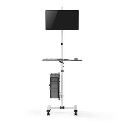 MACLEAN WÓZEK STAND PROFESJONALNY, MOBILNE STANOWISKO KOMPUTEROWE NA KÓŁKACH, MAX 17"-32", MAX 20KG MC-793 W MACLEAN WÓZEK STAND PROFESJONALNY, MOBILNE STANOWISKO KOMPUTEROWE NA KÓŁKACH, MAX 17"-32", MAX 20KG MC-793 W