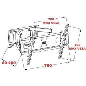 Uchwyt ścienny do telewizora ART AR-52 (ścienne; 30" - 70"; max. 60kg) Uchwyt ścienny do telewizora ART AR-52 (ścienne; 30" - 70"; max. 60kg)