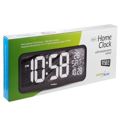 GREENBLUE ZEGAR ŚCIENNY LCD Z CZUJNIKIEM TEMPERATURY GB214 GREENBLUE ZEGAR ŚCIENNY LCD Z CZUJNIKIEM TEMPERATURY GB214
