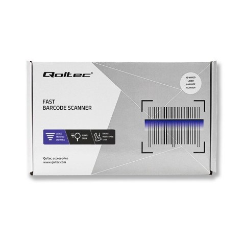 QOLTEC CZYTNIK KODÓW KRESKOWYCH LASEROWY | 1D | USB | CZARNY QOLTEC CZYTNIK KODÓW KRESKOWYCH LASEROWY | 1D | USB | CZARNY