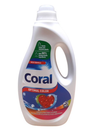 Coral 1,8l płyn żel do prania Optimal Color 40 prań 1,8l