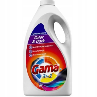Gama Skoncentrowany Żel do Prania Koloru i Ciemnego 3w1 Gęsty 100 Prań 4,5l