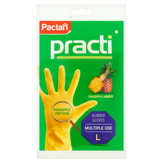 Rękawice Gumowe Ochronne Rozmiar "L" Zapachowe Ananas Pineapple PACLAN