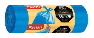 Worki na śmieci odpady CLASSIC NIEBIESKIE z uszami 35 L 26 szt. PACLAN