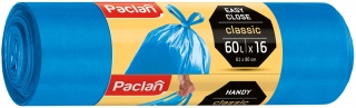 Worki na śmieci odpady CLASSIC NIEBIESKIE z uszami 60 L 16 szt. PACLAN