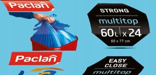 Worki na śmieci odpady MULTITOP NIEBIESKIE 60L 24 szt. PACLAN