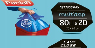 Worki na śmieci odpady MULTITOP NIEBIESKIE 80L 20 szt. PACLAN