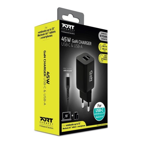 Zasilacz PORT DESIGNS 900105-EU 45 W - TYPE C GaN Zasilacz PORT DESIGNS 900105-EU 45 W - TYPE C GaN