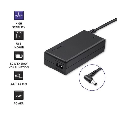Zasilacz Qoltec 50076.90W do notebooka Toshiba (19 V; 4,9 A; 90W; 5.5 mm x 2.5 mm) Zasilacz Qoltec 50076.90W do notebooka Toshiba (19 V; 4,9 A; 90W; 5.5 mm x 2.5 mm)