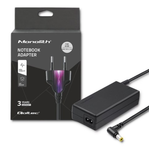 Zasilacz Qoltec 50087.90W do notebooka Acer (19 V; 4,74 A; 90W; 5.5 mm x 1.7 mm) Zasilacz Qoltec 50087.90W do notebooka Acer (19 V; 4,74 A; 90W; 5.5 mm x 1.7 mm)