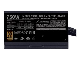 Cooler Master COOLER MASTER ZASILACZ MWE BRONZE 80+ 750W V2 230V MPE-7501-ACABW-BEU