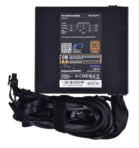 Zasilacz ENDORFY Vero L5 600W 80 Plus Bronze Zasilacz ENDORFY Vero L5 600W 80 Plus Bronze