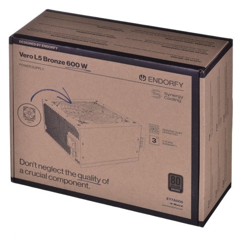 Zasilacz ENDORFY Vero L5 600W 80 Plus Bronze Zasilacz ENDORFY Vero L5 600W 80 Plus Bronze