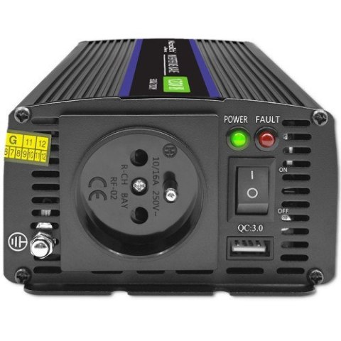 QOLTEC PRZETWORNICA NAPIĘCIA MONOLITH 1200 MS WAVE | 12V NA 230V | 600/1200W | USB QOLTEC PRZETWORNICA NAPIĘCIA MONOLITH 1200 MS WAVE | 12V NA 230V | 600/1200W | USB