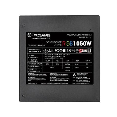 Zasilacz Thermaltake Toughpower Grand Riing 1050W PS-TPG-1050F1FAPE-1 (1050 W; 140 mm) Zasilacz Thermaltake Toughpower Grand Riing 1050W PS-TPG-1050F1FAPE-1 (1050 W; 140 mm)