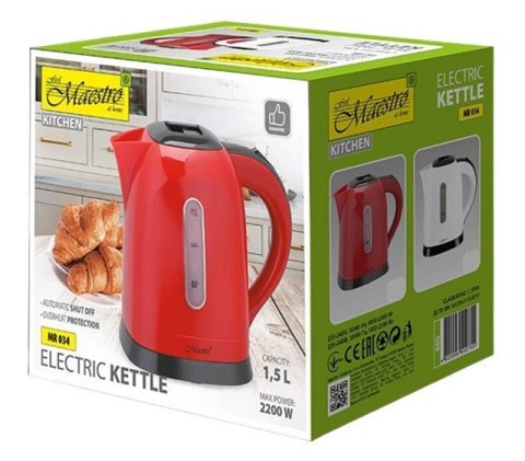 Czajnik elektryczny MAESTRO 1,5 l MR-034-RED Maestro Czajnik elektryczny MAESTRO 1,5 l MR-034-RED Maestro