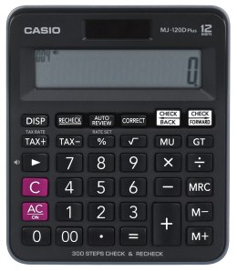 CASIO KALKULATOR BIUROWY MJ-120D PLUS CZARNY, 12 CYFROWY WYŚWIETLACZ Casio