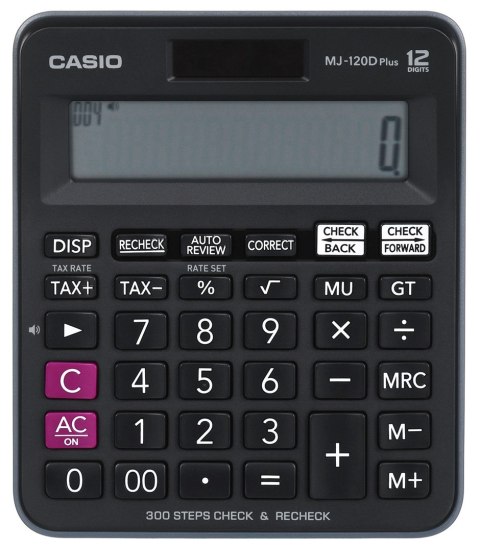 CASIO KALKULATOR BIUROWY MJ-120D PLUS CZARNY, 12 CYFROWY WYŚWIETLACZ Casio