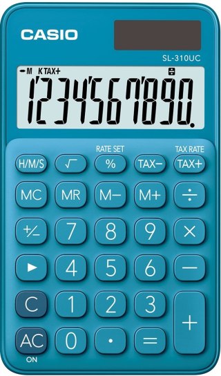 CASIO KALKULATOR KIESZONKOWY SL-310UC-BU NIEBIESKI, 10 CYFROWY WYŚWIETLACZ Casio