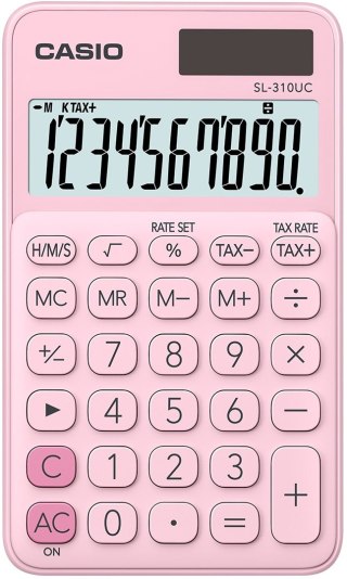 CASIO KALKULATOR KIESZONKOWY SL-310UC PK RÓŻOWY, 10 CYFROWY WYŚWIETLACZ Casio