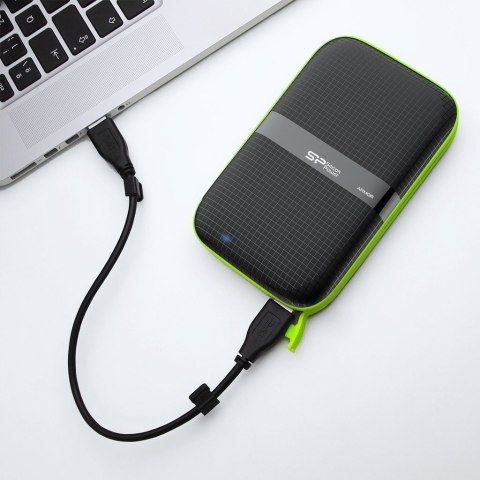 Dysk zewnętrzny HDD Silicon Power Armor A60 (2TB; 2.5"; USB 3.2; 5400 obr/min; Green-Black; SP020TBPHDA60S3K) Silicon Power