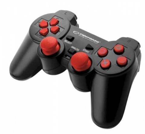 Gamepad Esperanza EGG106R (PC, PS2, PS3; kolor czarny, kolor czerwony) Esperanza Gamepad Esperanza EGG106R (PC, PS2, PS3; kolor czarny, kolor czerwony) Esperanza